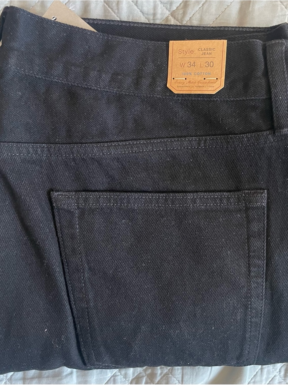 J. Crew Classic Straight jean in black rinse Size 34/30 New! $168 CC325 - Picture 5 of 8